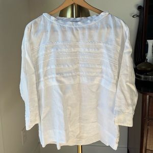 rosso35 100% linen blouse - made in italy - white - size 42 euro / us size 6 - s